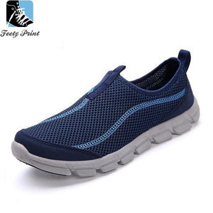 Dark Blue Casual Mesh Shoes For Men | Feety Print