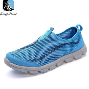 Sky Blue Casual Mesh Shoes For Men | Feety Print