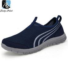 Dark Blue Breathable Flats For Men | Feety print